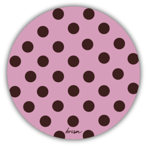 Abanico Cherry Dots 2026 | Diseño con polka dots marrones y fondo rosa elegante | Brisaconcept