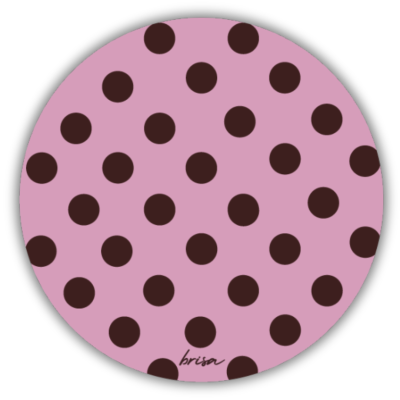 Abanico Cherry Dots 2026 | Diseño con polka dots marrones y fondo rosa elegante | Brisaconcept
